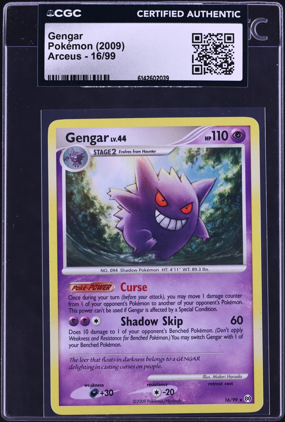 2009 Pokemon Platinum Arceus Gengar #16 CGC AUTH