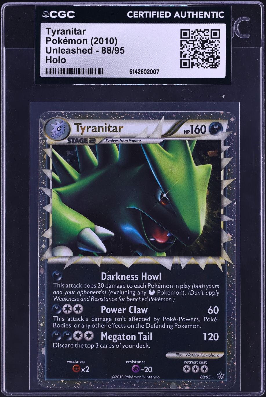2010 Pokemon HeartGold & SoulSilver Unleashed Holo Tyranitar #88 CGC AUTH