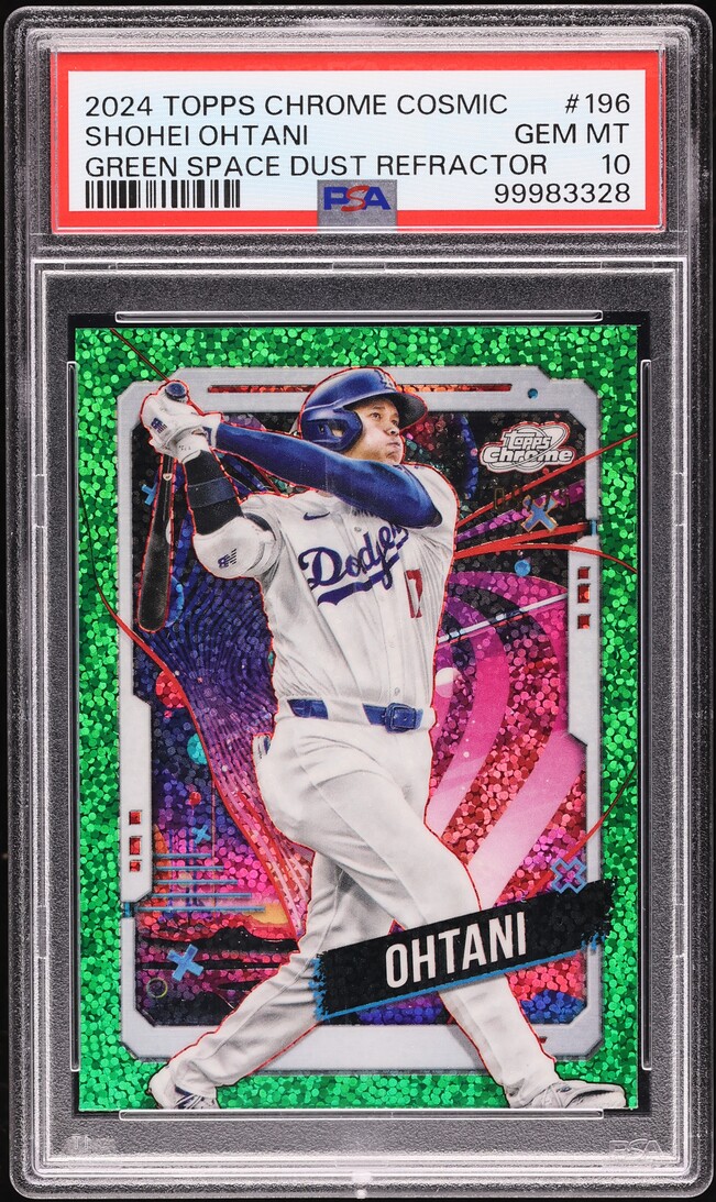 2024 Topps Chrome Cosmic Green Space Dust Refractor Shohei Ohtani /75 #196 PSA 10 GEM MINT