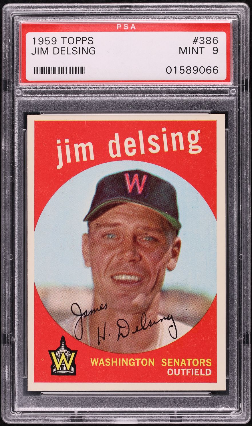 1959 Topps Jim Delsing #386 PSA 9 MINT