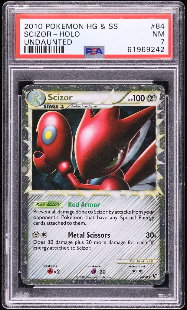 2010 Pokemon Heartgold & Soulsilver Undaunted Holo Scizor #84 PSA 7 NRMT