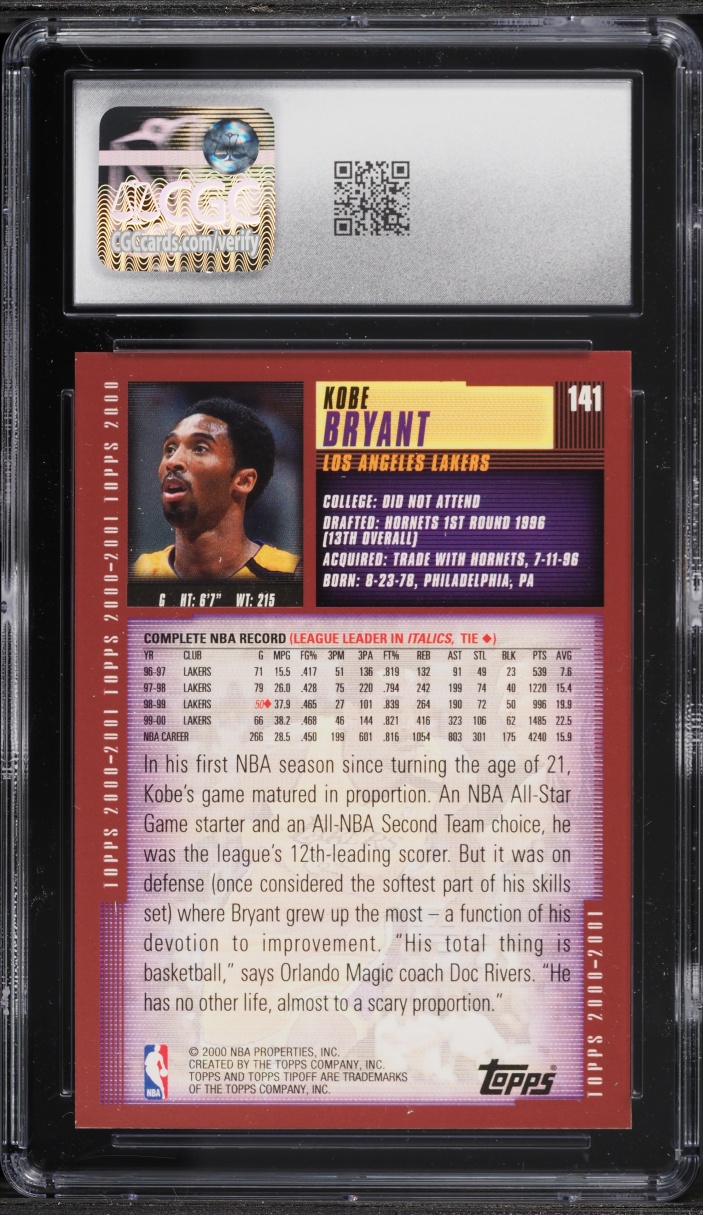 2000 Topps Tipoff Kobe Bryant #141 CGC 10 GEM MINT