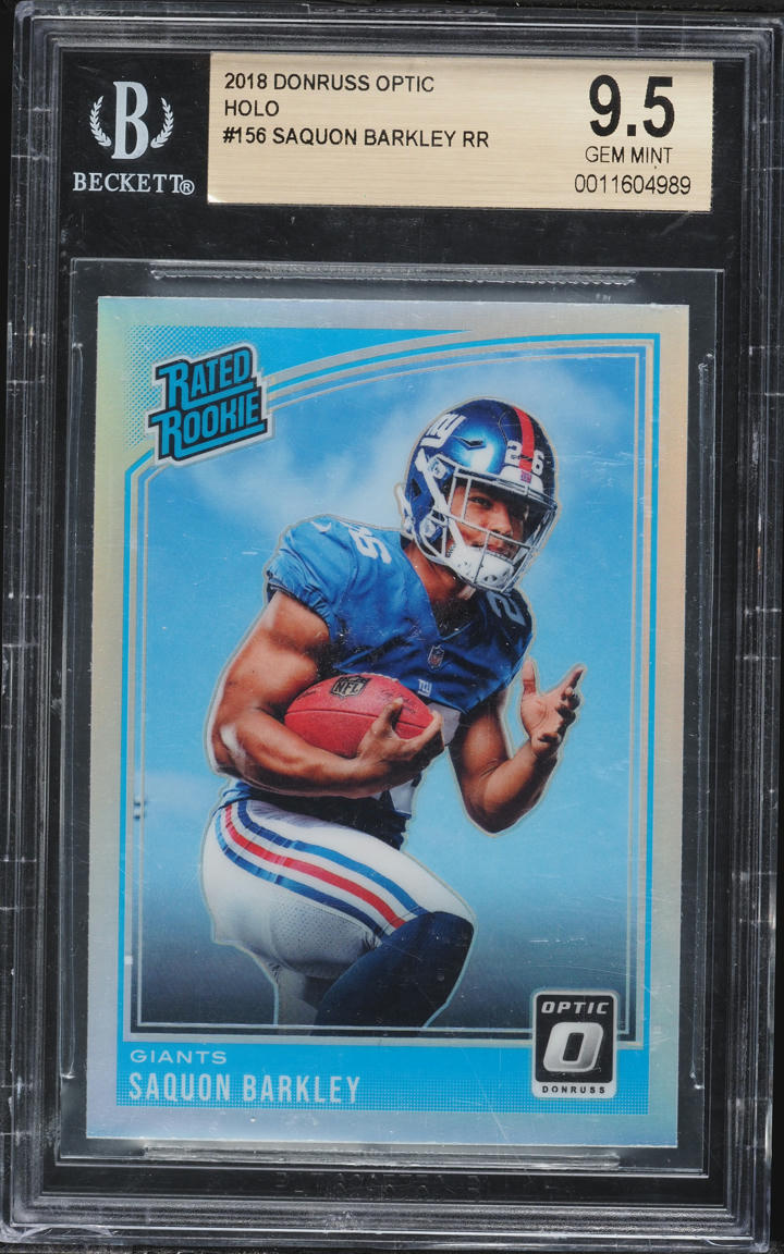 2018 Donruss Optic Holo Saquon Barkley ROOKIE #156 BGS 9.5 GEM MINT