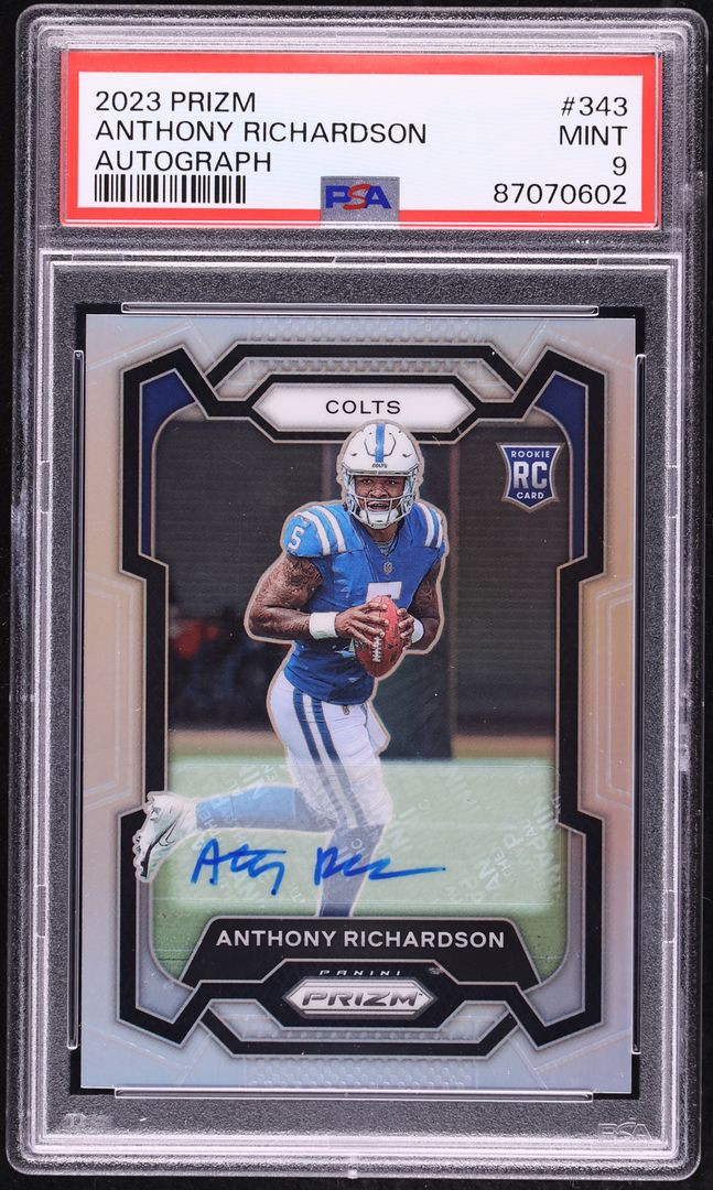 2023 Panini Prizm Silver Anthony Richardson ROOKIE AUTO #343 PSA 9 MINT