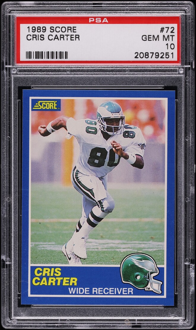 1989 Score Football Cris Carter #72 PSA 10 GEM MINT
