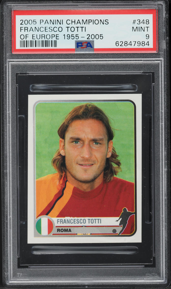 2005 Panini Champions Of Europe '55-'05 Francesco Totti #348 PSA 9 MINT