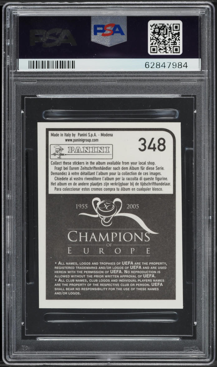 2005 Panini Champions Of Europe '55-'05 Francesco Totti #348 PSA 9 MINT
