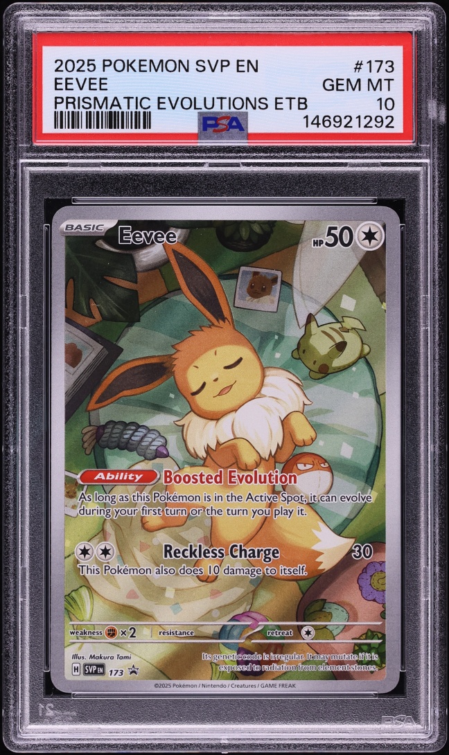 2025 Pokemon Scarlet & Violet Promo Prismatic Evolutions ETB Full Art Eevee #173 PSA 10 GEM