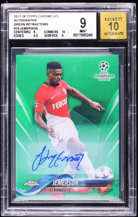 2017 Topps Chrome UEFA Green Refractor Cristiano Ronaldo /99