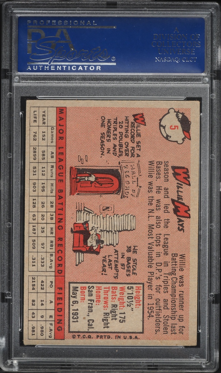 1958 Topps Willie Mays #5 PSA 5 EX