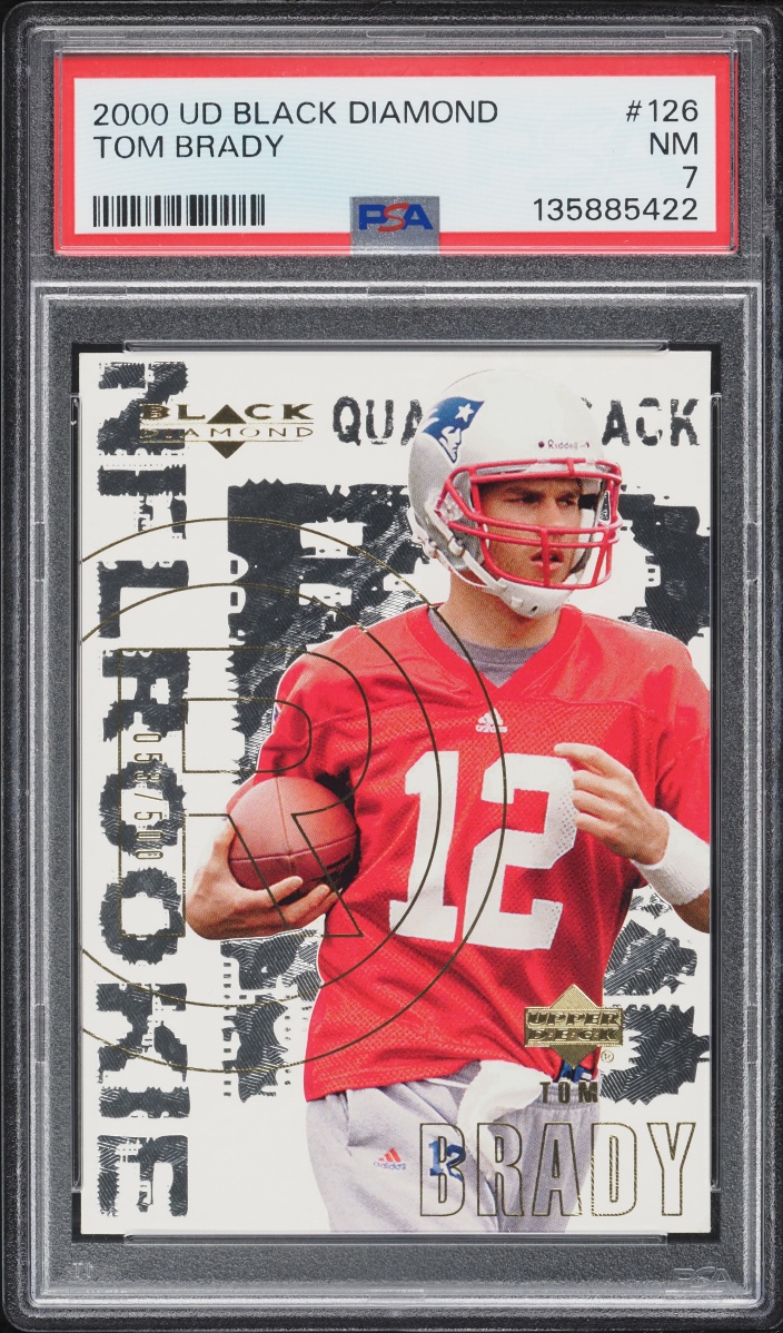 2000 Upper Deck Black Diamond Tom Brady ROOKIE #126 PSA 7 NRMT