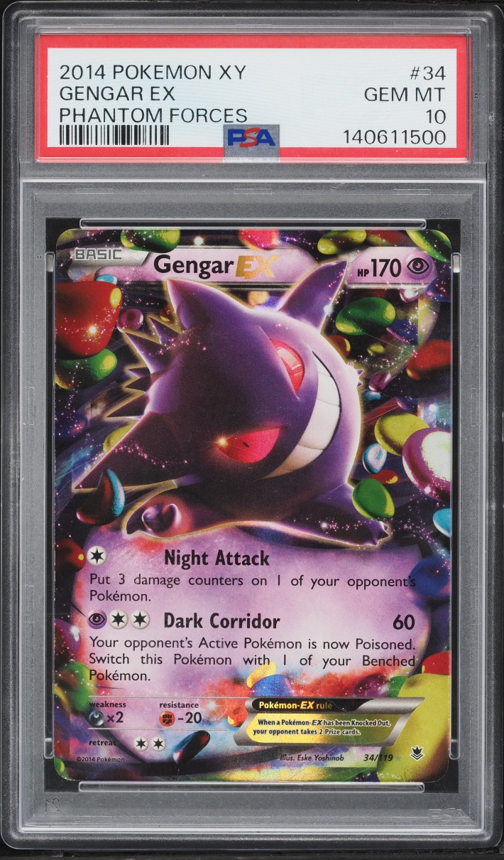 2014 Pokemon XY Phantom Forces Gengar EX #34 PSA 10 GEM MINT