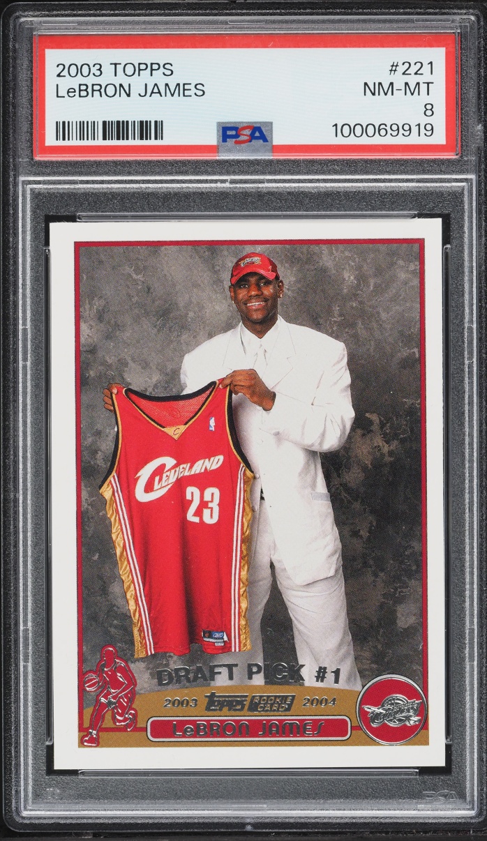 2003 Topps Basketball LeBron James ROOKIE #221 PSA 8 NM-MT