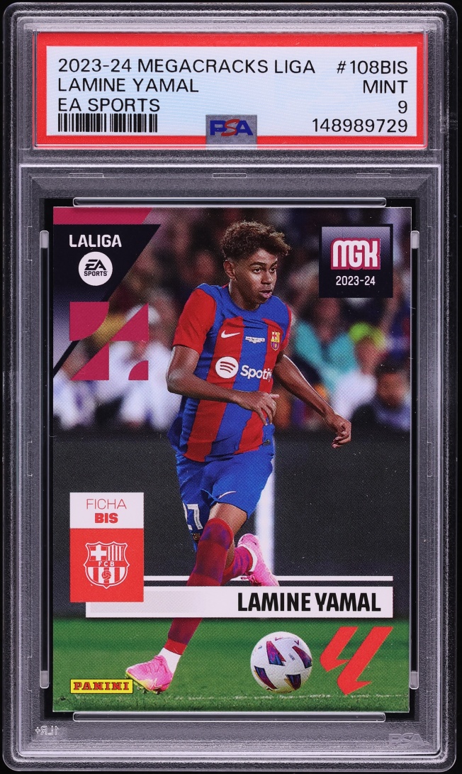 2023 Panini Megacracks La Liga EA Sports Lamine Yamal ROOKIE #108BIS PSA 9 MINT