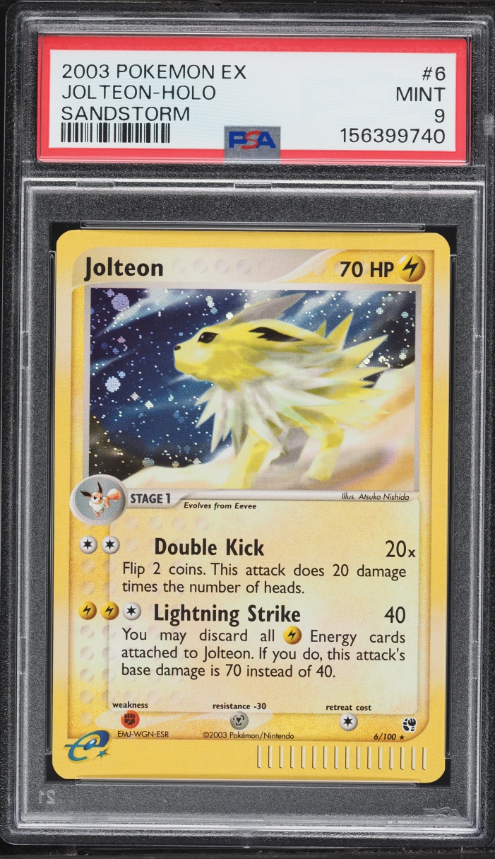 2003 Pokemon EX Sandstorm Holo Jolteon #6 PSA 9 MINT