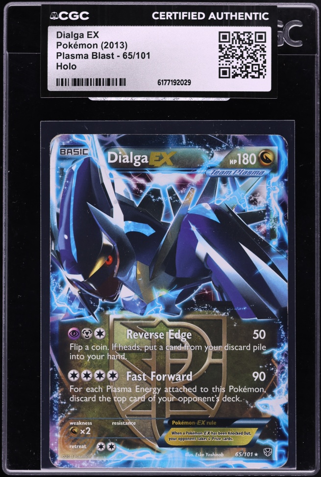 2013 Pokemon Black & White Plasma Blast Holo Dialga EX #65 CGC AUTH