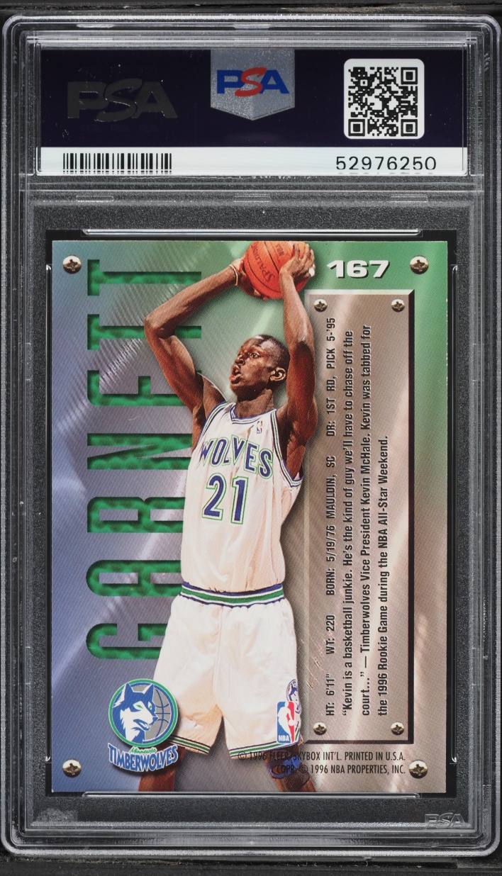 1995 Metal Basketball Kevin Garnett ROOKIE #167 PSA 9 MINT