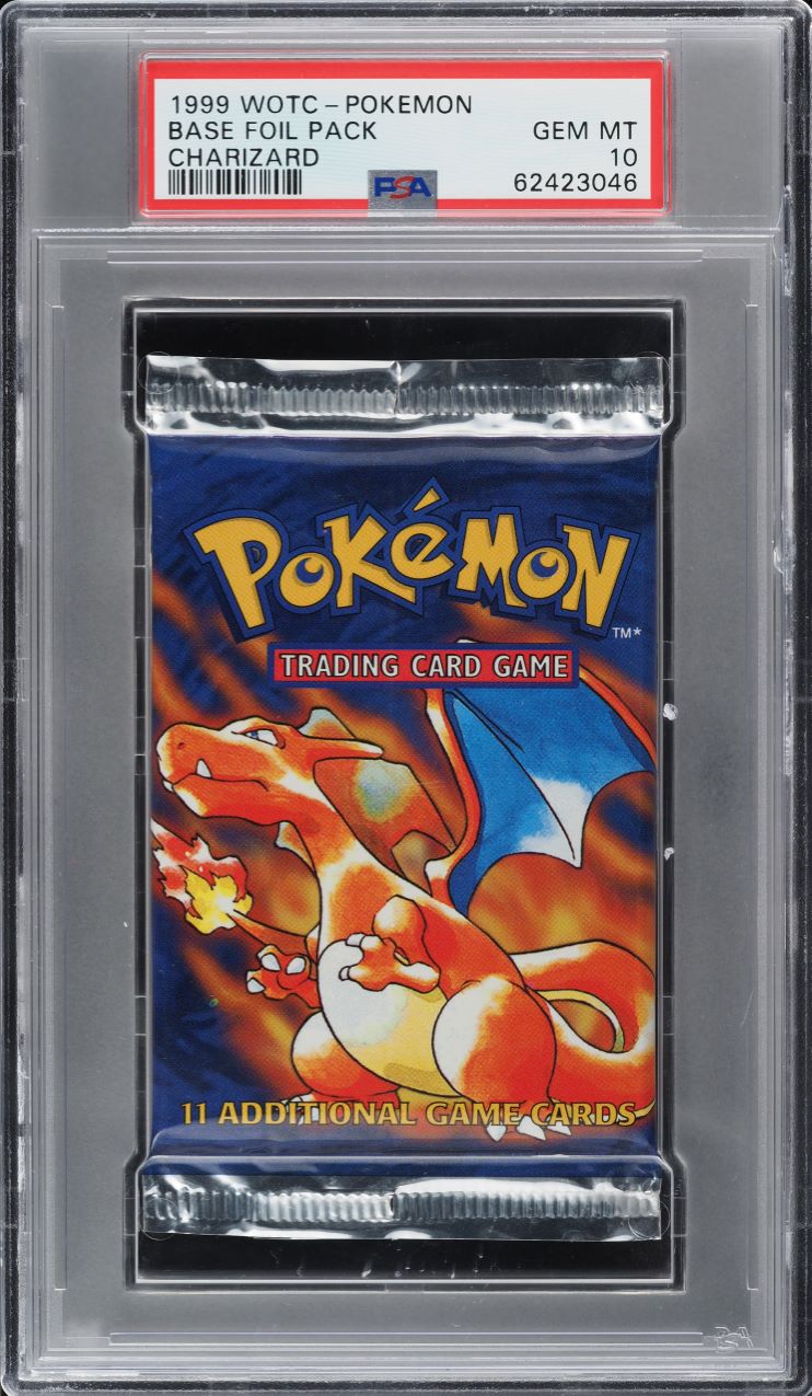 1999 Pokemon Base Set Booster Pack Charizard Art PSA 10 GEM MINT