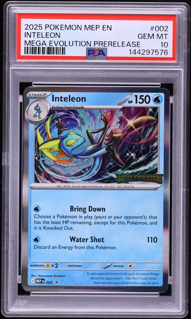 2025 Pokemon Mega Evolution Black Star Promo Prerelease Inteleon #2 PSA 10 GEM MINT