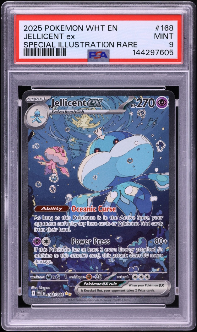 2025 Pokemon Scarlet & Violet White Flare SIR Jellicent ex #168 PSA 9 MINT
