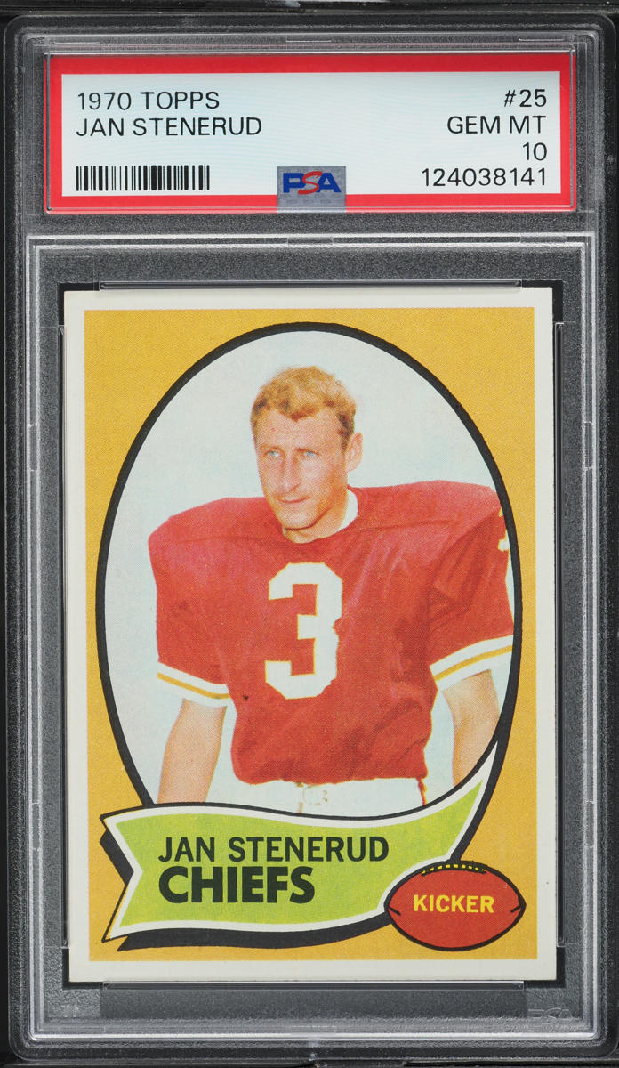 1970 Topps Football Jan Stenerud ROOKIE #25 PSA 10 GEM MINT