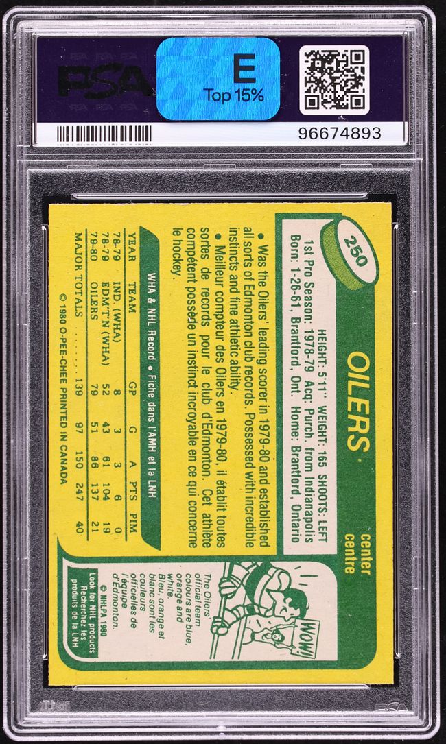 1980 O-Pee-Chee Hockey Wayne Gretzky #250 PSA 8 NM-MT
