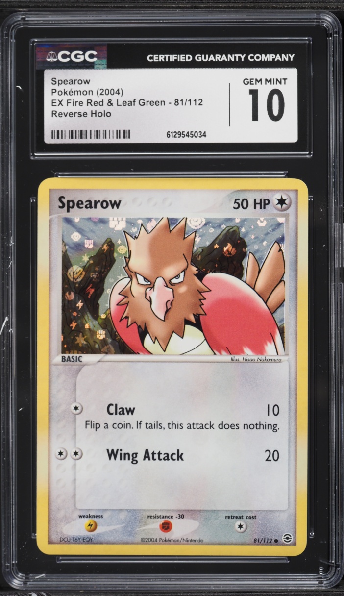 2004 Pokemon EX Fire Red & Leaf Green Reverse Holo Spearow #81 CGC 10 GEM MINT