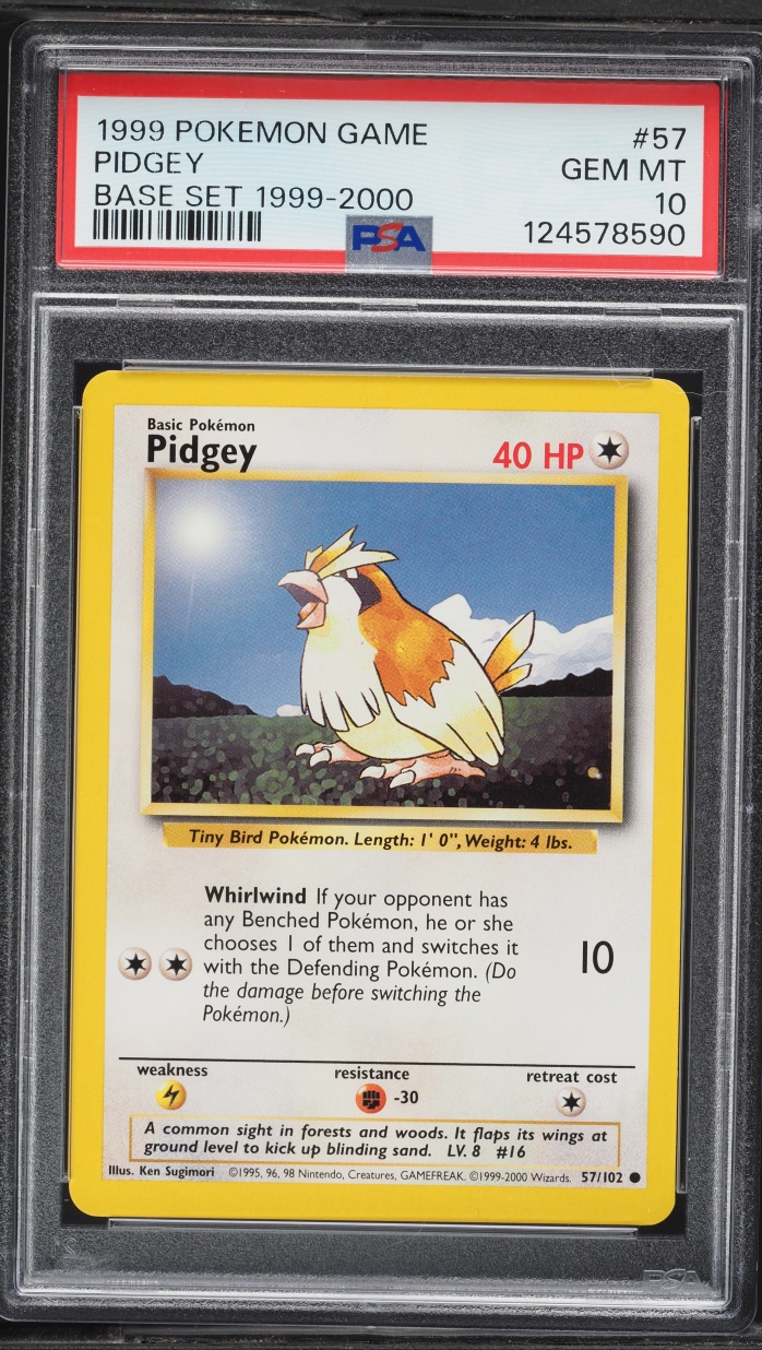 1999-2000 Pokemon Base Set Pidgey #57 PSA 10 GEM MINT