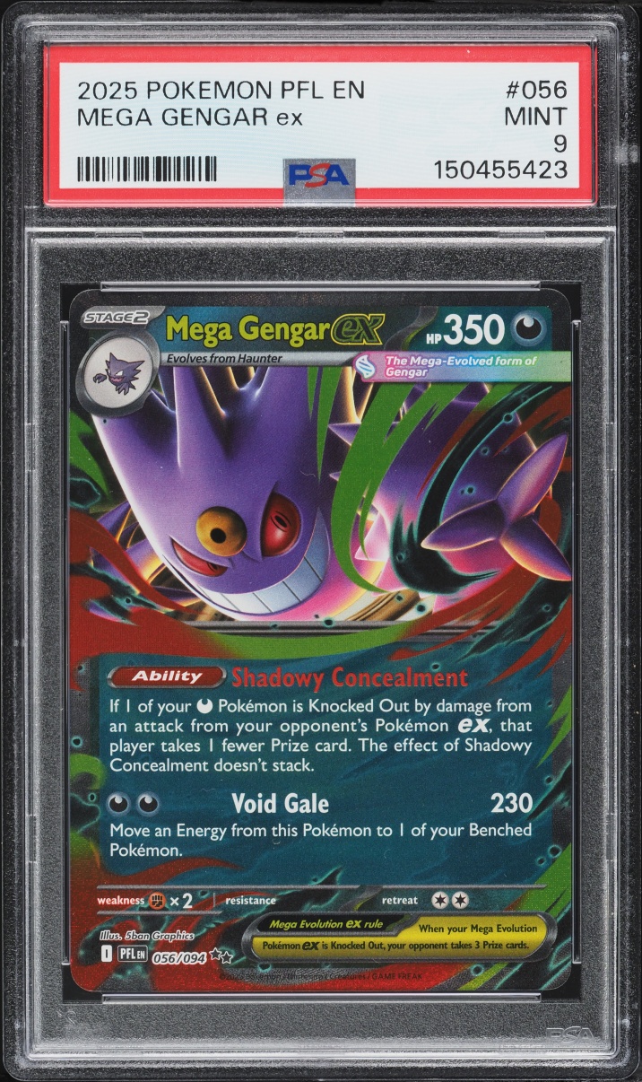 2025 Pokemon Mega Evolution Phantasmal Flames Holo Mega Gengar Ex #56 PSA 9 MINT