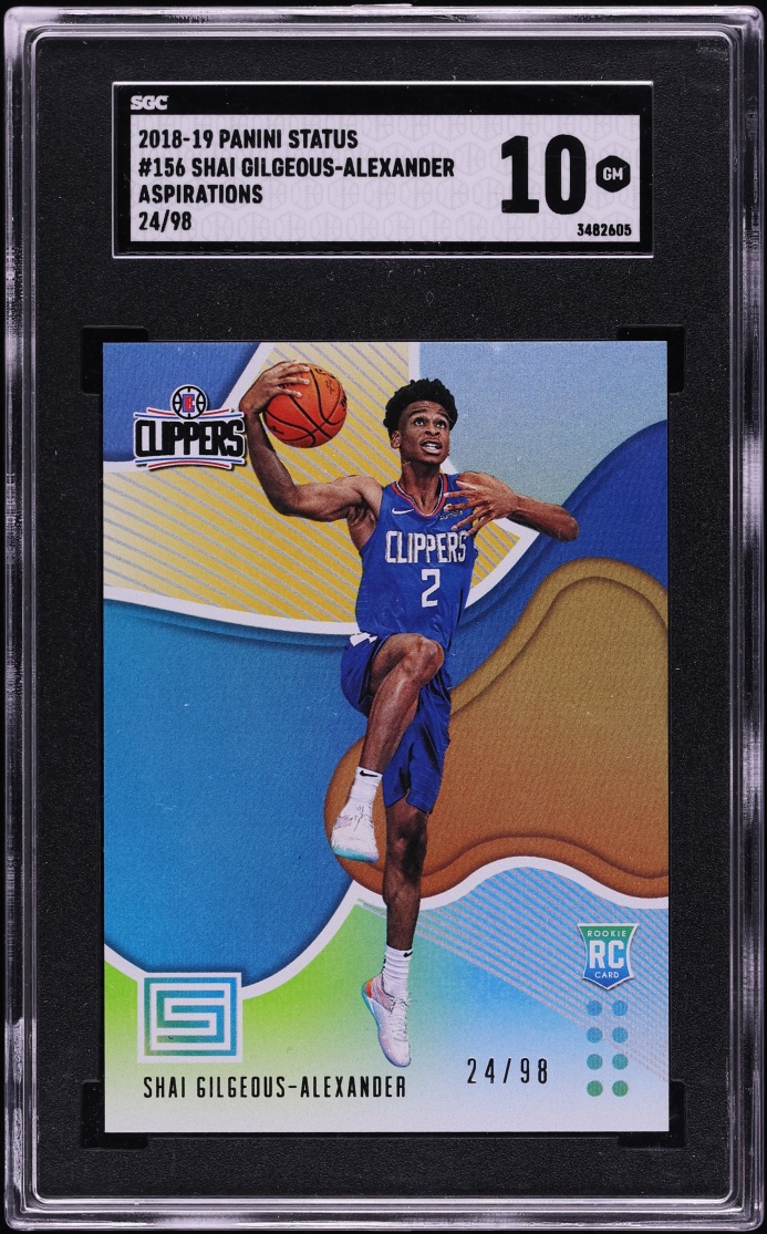 2018 Panini Status Aspirations Shai Gilgeous-Alexander ROOKIE /98 #156 SGC 10 GEM MINT