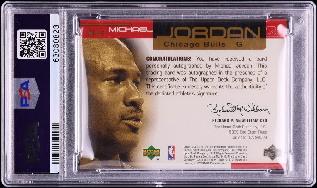 1999 Upper Deck Ovation Super Signatures Michael Jordan AUTO DNA 8 /23 #MJ-S PSA 6 EXMT