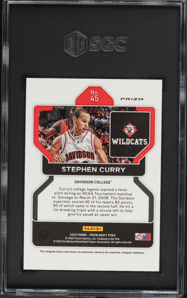2022 Panini Prizm Draft Picks Silver Stephen Curry #45 SGC 10 GEM MINT