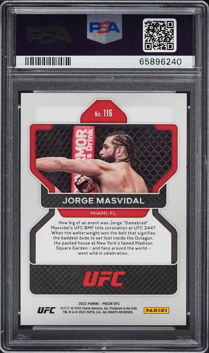 2022 Panini Prizm UFC Jorge Masvidal #116 PSA 9 MINT
