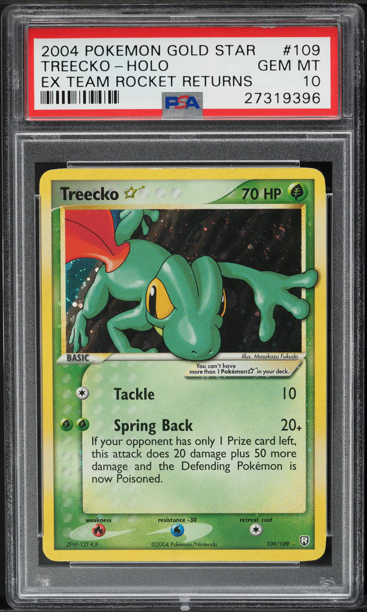 2004 Pokemon EX Team Rocket Returns Holo Treecko Gold Star #109 PSA 10 GEM MINT