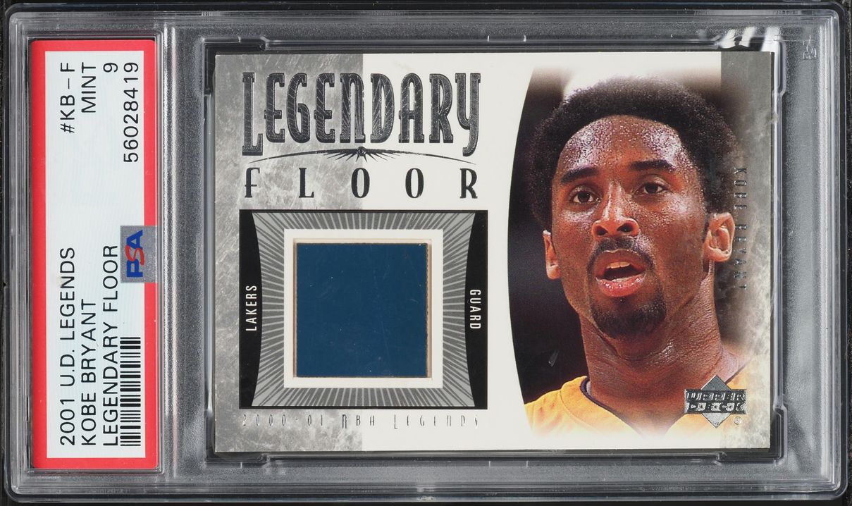 2001 Upper Deck Legends Legendary Floor Kobe Bryant RELIC #KB-F PSA 9 MINT