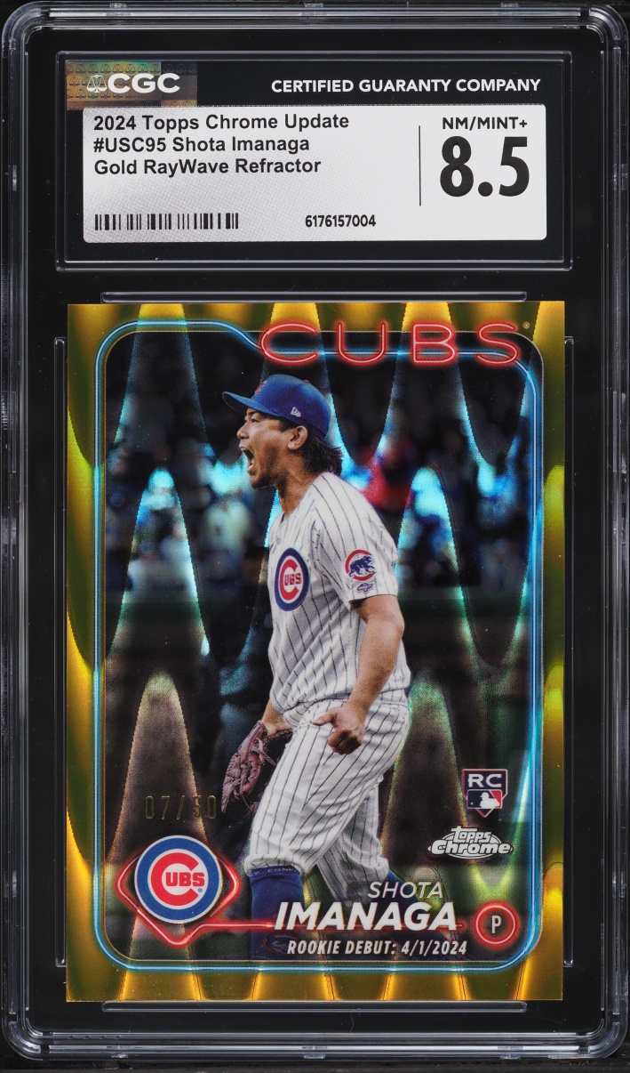 2024 Topps Chrome Update Gold Raywave Refractor Shota Imanaga ROOKIE /50 #USC95 CGC 8.5 NM-MT+