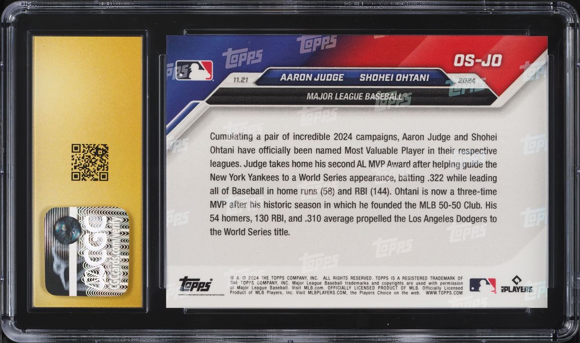 2024 Topps Now Off-Season Aaron Judge Shohei Ohtani #OS-JO CGC 10 PRISTINE