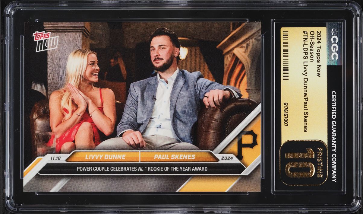 2024 Topps Now Off-Season Livvy Dunne Paul Skenes ROOKIE #TN-LDPS CGC 10 PRISTINE