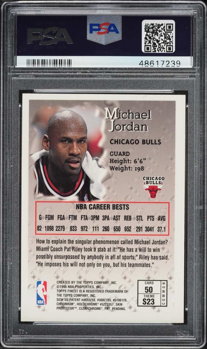 1996 Finest Basketball Michael Jordan #50 PSA 9 MINT