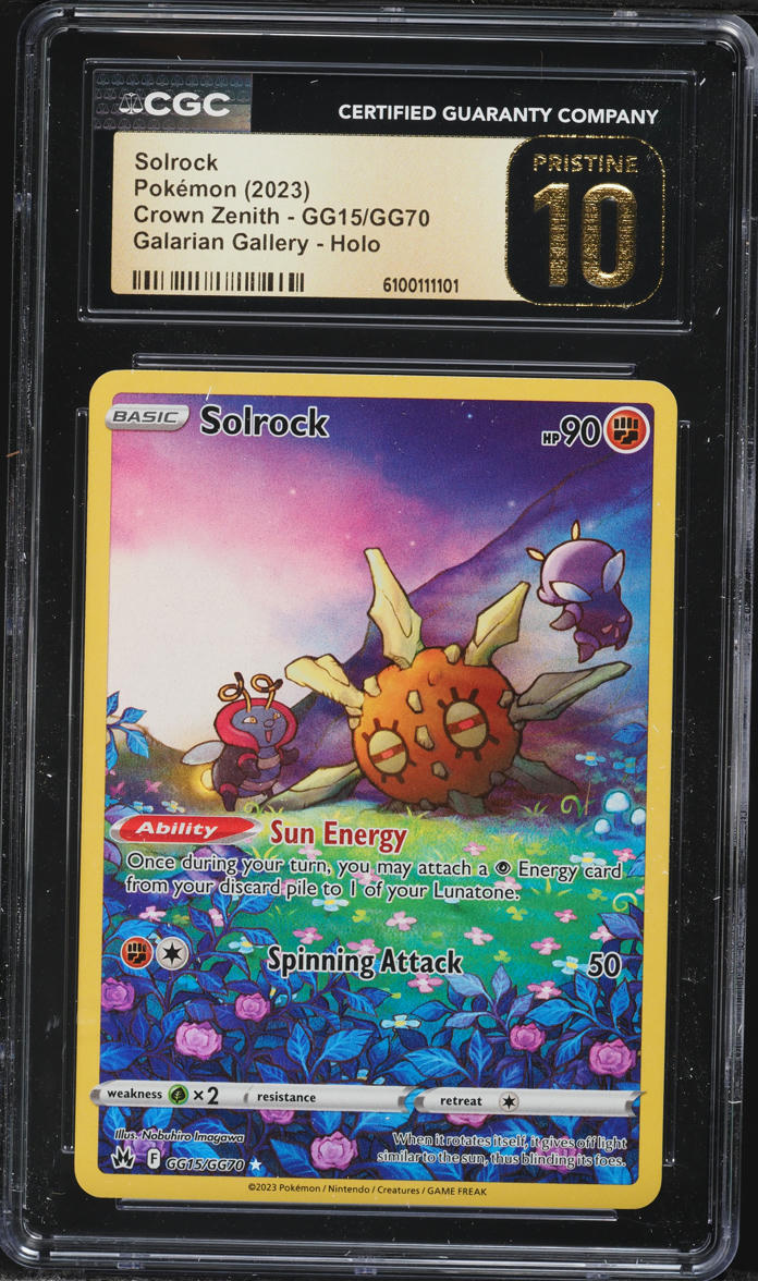 2023 Pokemon Sword & Shield Crown Zenith Full Art Solrock #GG15 CGC 10 PRISTINE