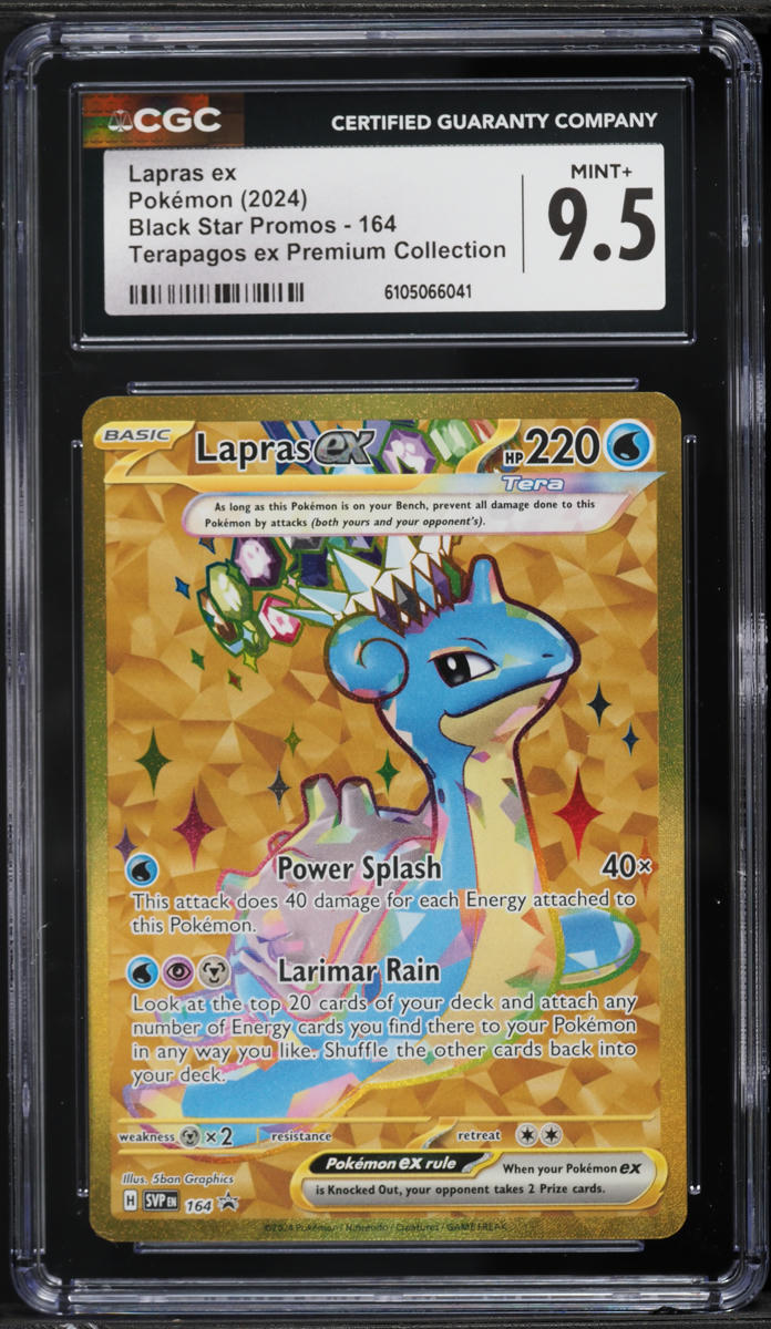 2024 Pokemon Scarlet & Violet Promo Premium Collection Full Art Lapras EX #164 CGC 9.5 MINT+