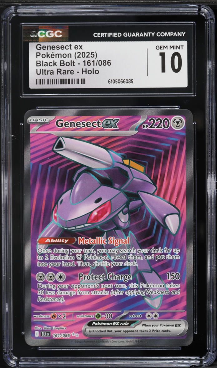 2025 Pokemon Scarlet & Violet Black Bolt Full Art Genesect EX #161 CGC 10 GEM MINT