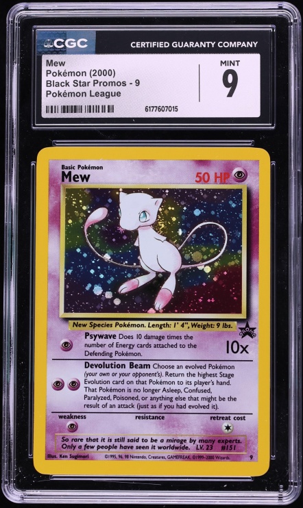 2000 Pokemon League Black Star Promo Holo Mew #9 CGC 9 MINT