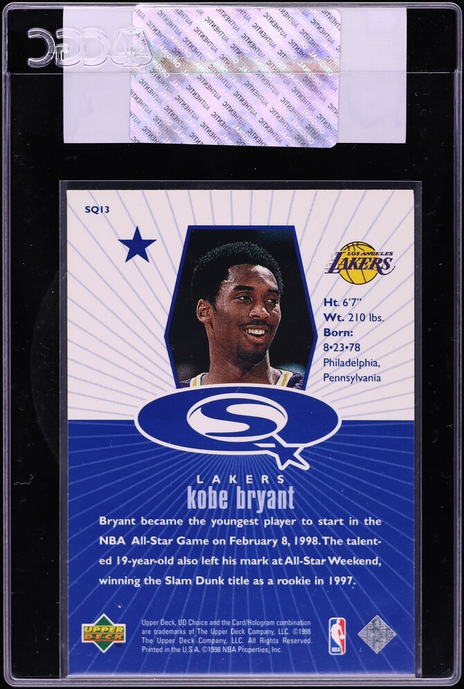 1998 Upper Deck Choice Starquest Blue Kobe Bryant #SQ13 CGC AUTH