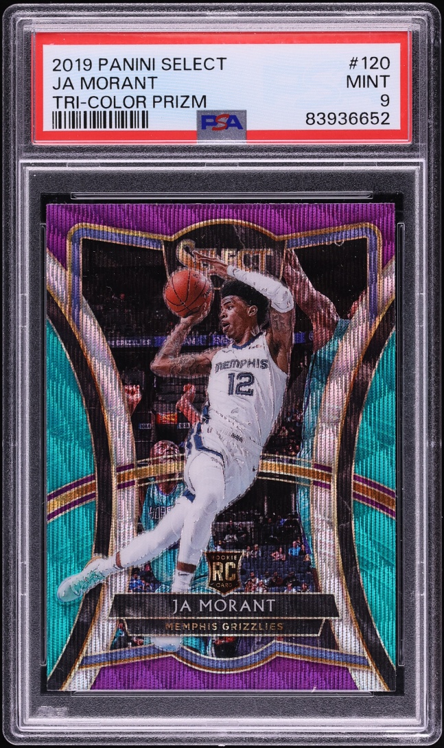 2019 Select Premier Level Tri-Color Prizm Ja Morant ROOKIE #120 PSA 9 MINT