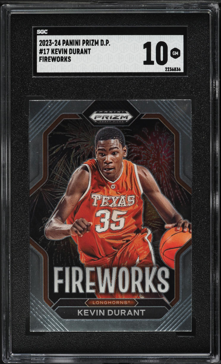 2023 Panini Prizm Draft Picks Fireworks Kevin Durant #17 SGC 10 GEM MINT