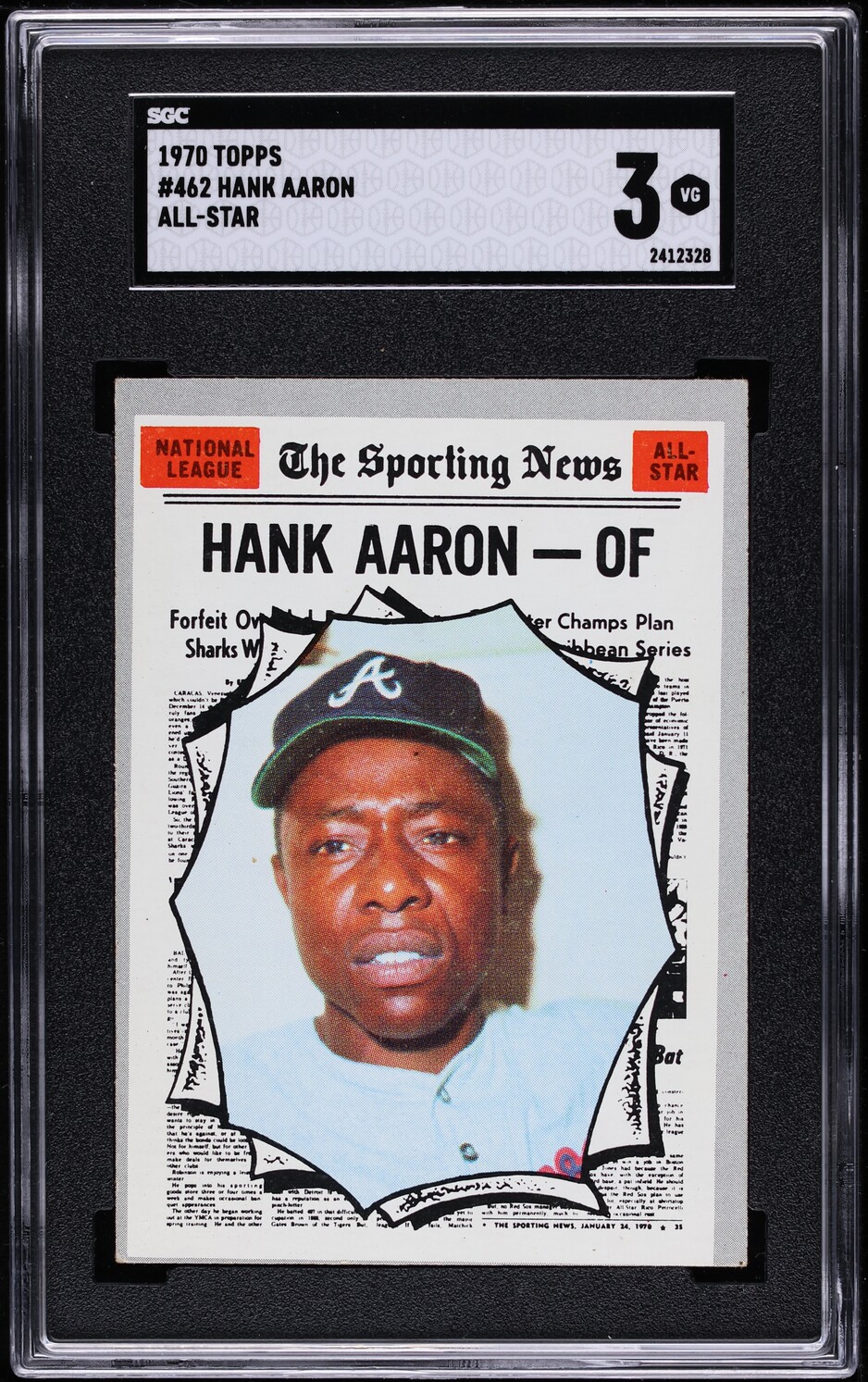 1970 Topps Hank Aaron ALL-STAR #462 SGC 3 VG