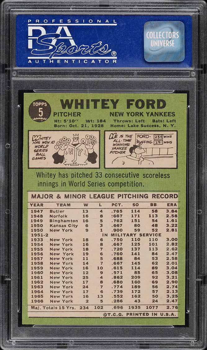 1967 Topps Whitey Ford #5 PSA 8 NM-MT