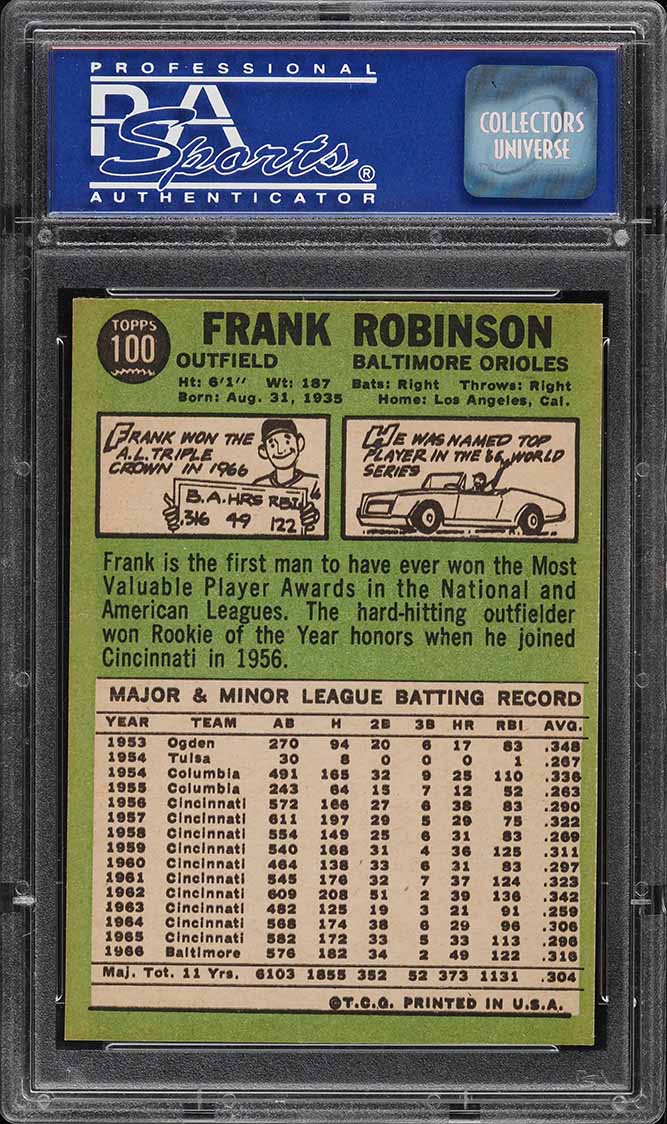 1967 Topps Frank Robinson #100 PSA 8 NM-MT