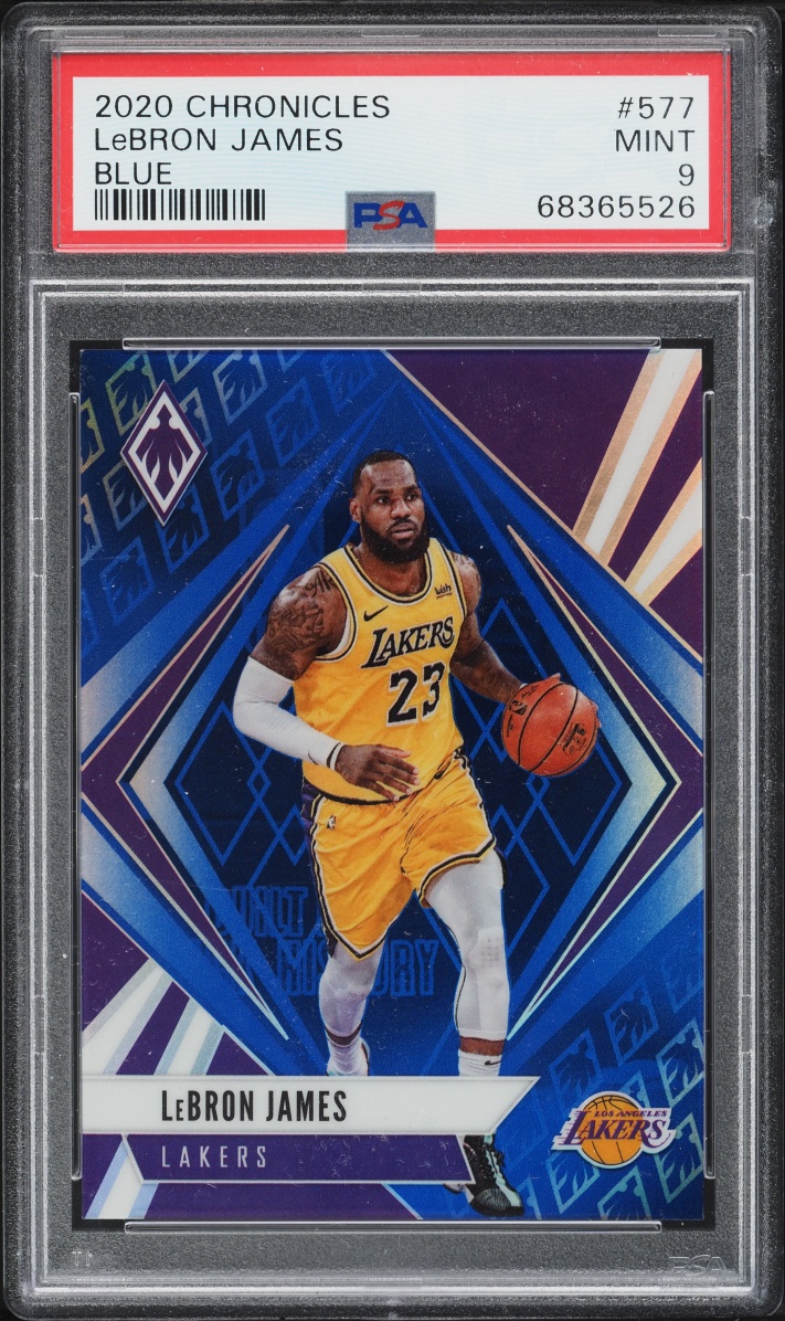 2020 Panini Chronicles Blue LeBron James 99/99 #577 PSA 9 MINT